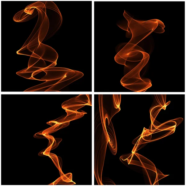 Set of bright flame — Stock Photo, Image