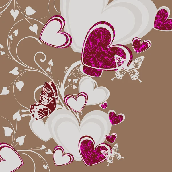 Belo cartão festivo com corações — Fotografia de Stock