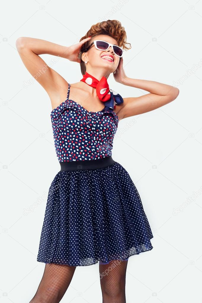 Beautiful girl in pin-up style