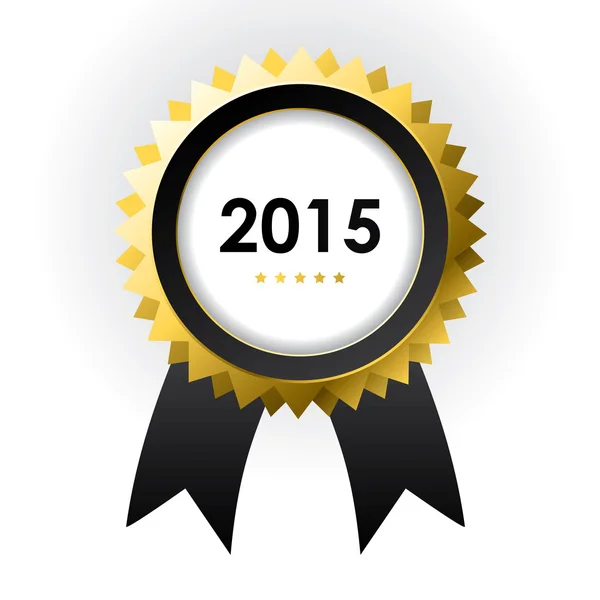 Speciaal label met linten - beste van 2015 teken — Stockvector