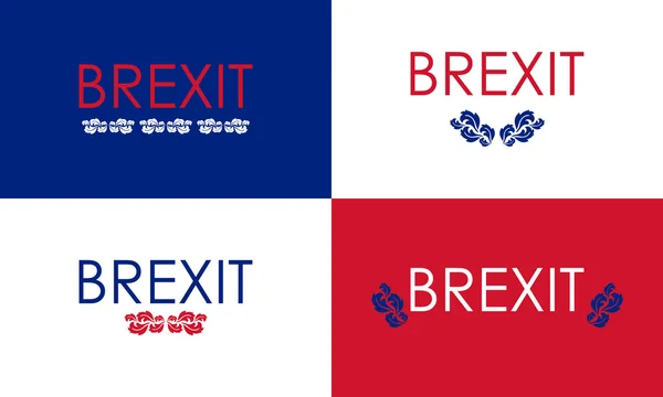 Banners florais especiais brexit — Vetor de Stock
