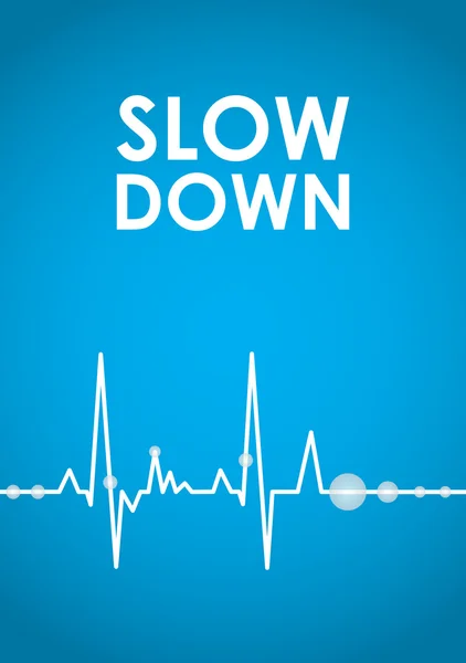 Blue slow down banner - Stok Vektor