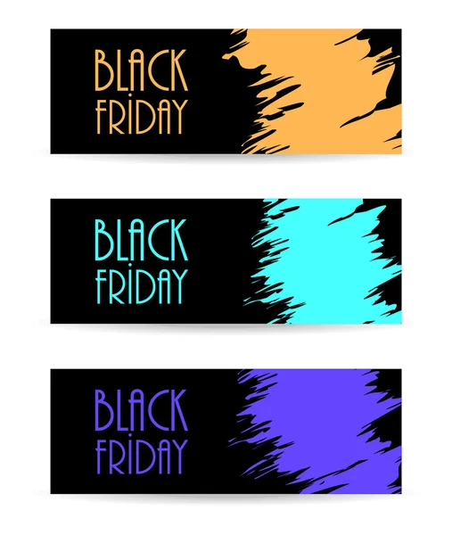 Bandiera di carta nera con disegno nero venerdì, illustrazione vettoriale — Vettoriale Stock