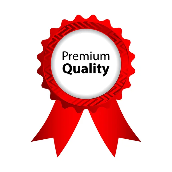 Premium quality red badge — Stock Vector