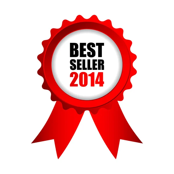 Best seller 2014 badge rosso — Vettoriale Stock