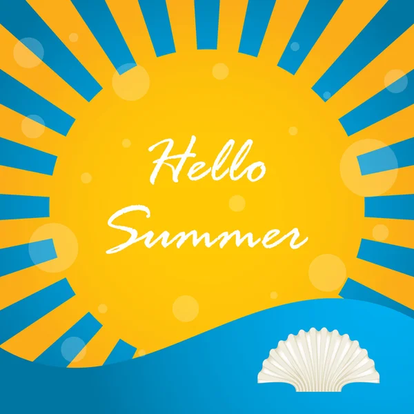 Καλοκαίρι φόντο με ντραπέ, γειά σου καλοκαίρι — Διανυσματικό Αρχείο