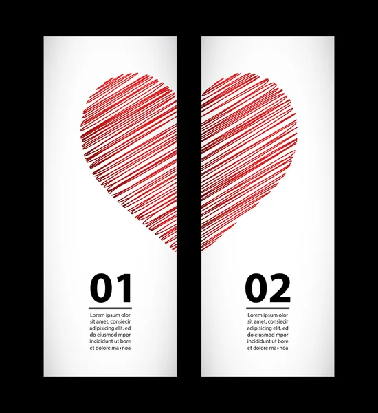 Etiquettes papier créatives pour la Saint Valentin — Image vectorielle