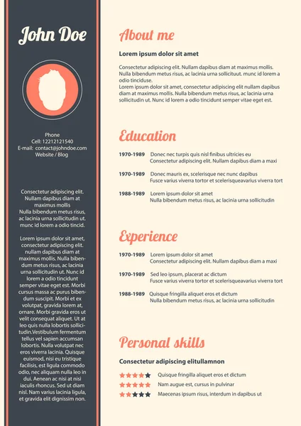 Curriculum vitae con diseño moderno especial, vector, eps10 — Vector de stock