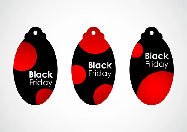 Zwarte vrijdag prijskaartjes met gestippelde ontwerp — Stockvector