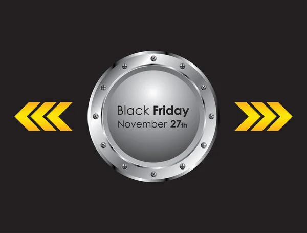 Black friday background with metallic design — Stock Vector