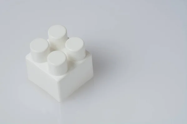 Cubos Construção Bloco Sobre Fundo Branco Brinquedo Infantil Isolar Perto — Fotografia de Stock