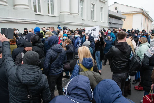 Ukraine Chernigov November 2020 Rally Protest Weekend Quarantine Business Restrictions — Stock Photo, Image