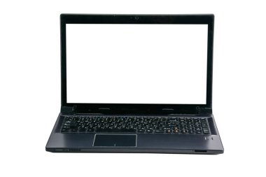 Dizüstü bilgisayar ekranında beyaz arkaplan, kopyala, izole et.