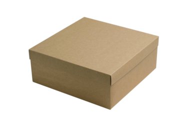 Craft box isolate on a white background. Background with place for text. Delivery and holidays concept