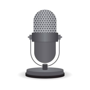 Radyo, kavramsal vektör için stüdyo tablosu mikrofonu