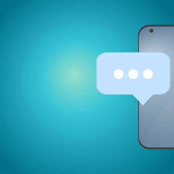 Smartphone Con Tres Puntos Una Burbuja Voz Sms — Vector de stock