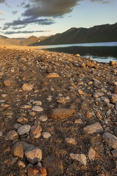 Spiaggia rocciosa coperta . — Foto Stock