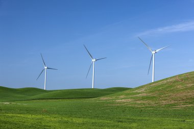 Palouse üzerinde Rüzgar değirmenleri.