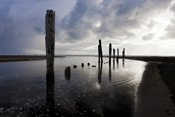 Pacific Beach, Washington bij zonsondergang. — Stockfoto