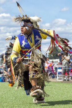Man in competition powwow dance. clipart