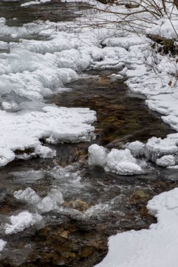 Metaline, Washington yakınlarındaki öğle yemeği deresinde buz oluşumları.