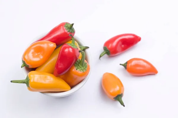 Una Visión General Los Pimientos Dulces Blanco Entorno Estudio —  Fotos de Stock