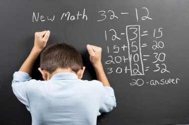 Frustrated at the new math. clipart