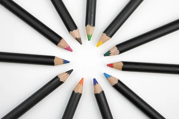 Colorare matite in un cerchio . — Foto Stock
