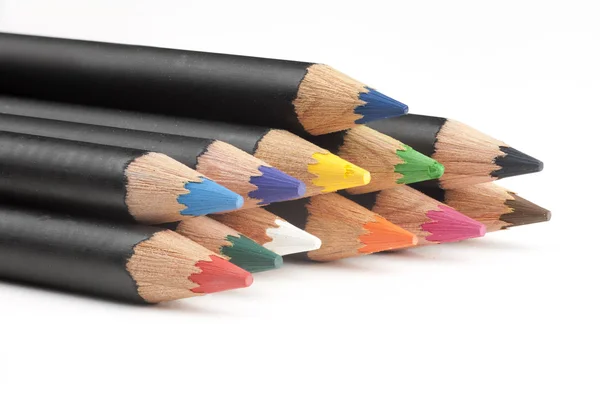 Stapel van kleuring potloden. — Stockfoto