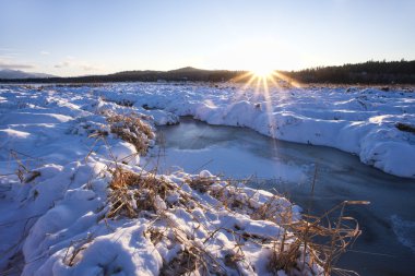 Geç saatte Winterscape.