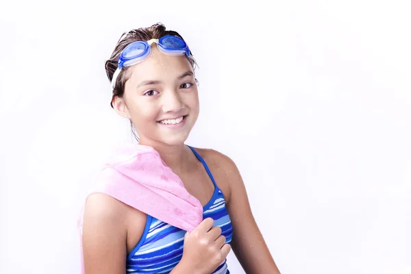 Young teen with towel over shoulder. — Stock Photo, Image