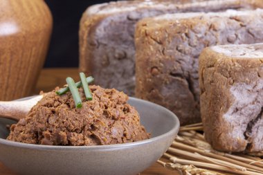 Soya fasulyesi yapıştırın yakın çekim.