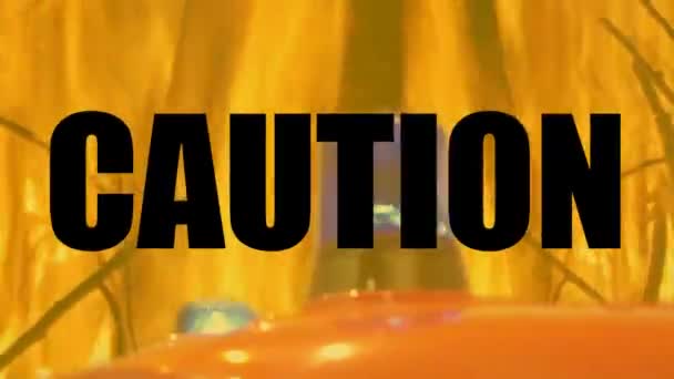 Caution risk of fire, highly flammable material. — Stock Video