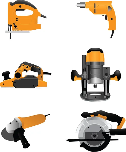 Herramienta Reparación Cepilladora Eléctrica Vector Color Ilustración Aislada — Archivo Imágenes Vectoriales