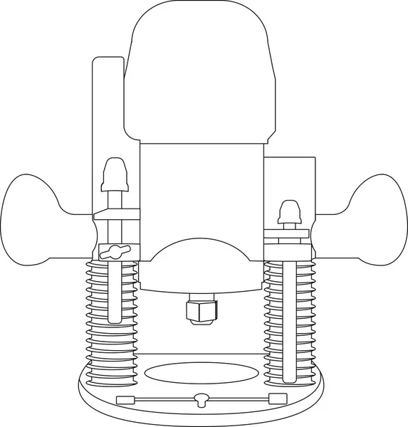 Illustration Vectorielle Couleur Outil Fraisage Électrique — Image vectorielle