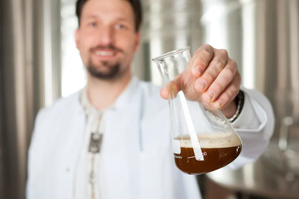 Cervecera en su cervecería — Foto de Stock