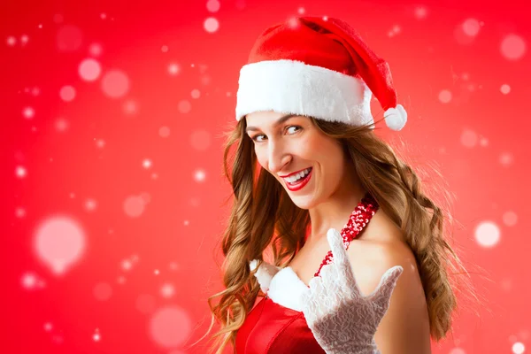 Woman in Santa Claus costume — Stock Photo, Image