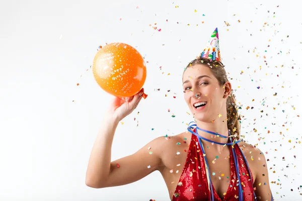 Woman celebrating birthday — Stock Photo, Image