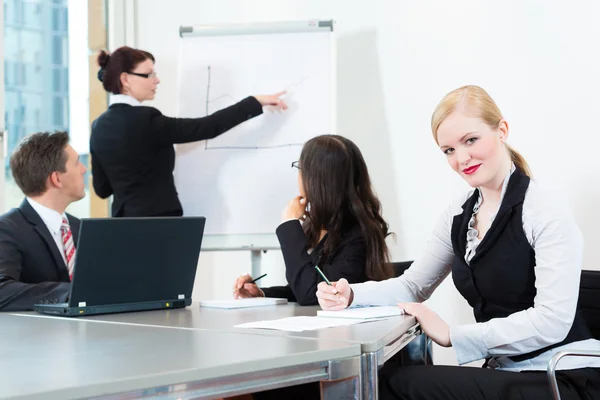 Businesspeople, meeting and presentation in office — Stock Photo, Image