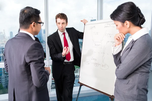 Business team drafting in strategy meeting — Stock Photo, Image