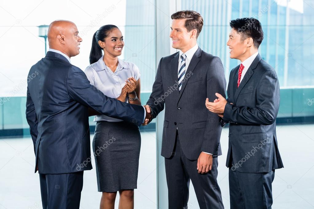 Business team having agreement and handshake
