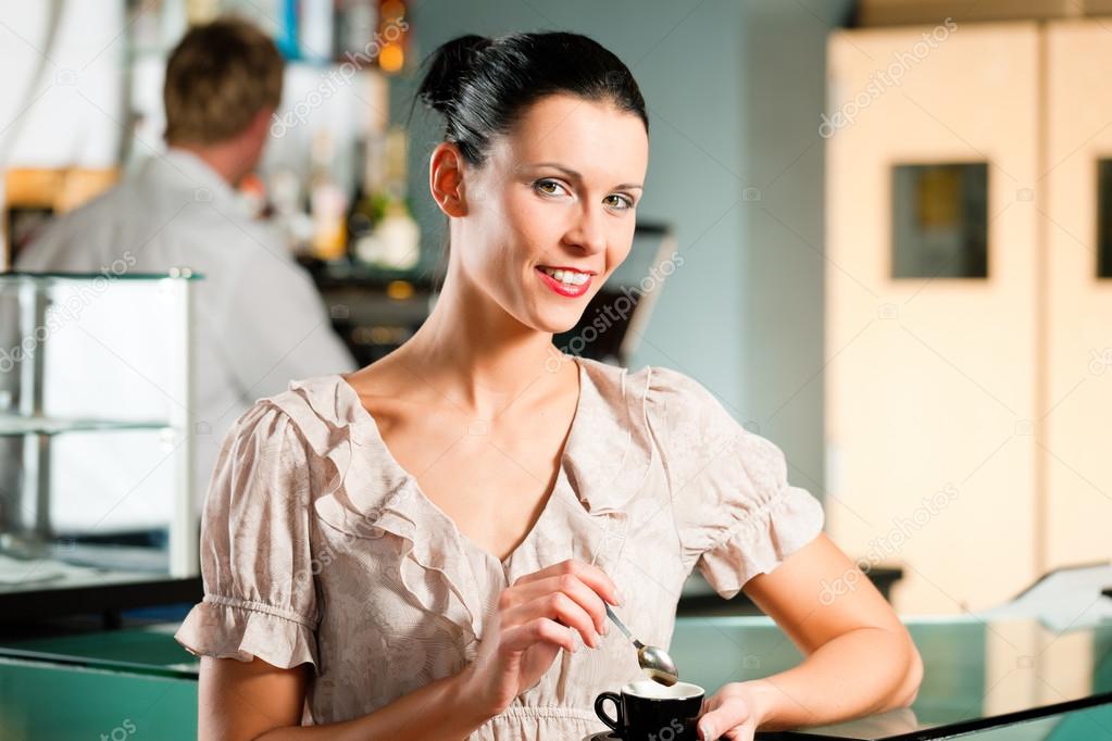 Woman in a coffeeshop