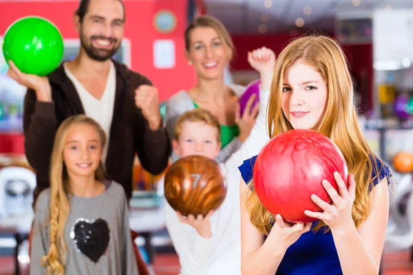 Family at Bowling Center Royalty Free Stock Images