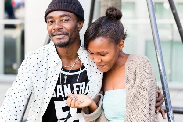 African couple in city — Stock Photo, Image