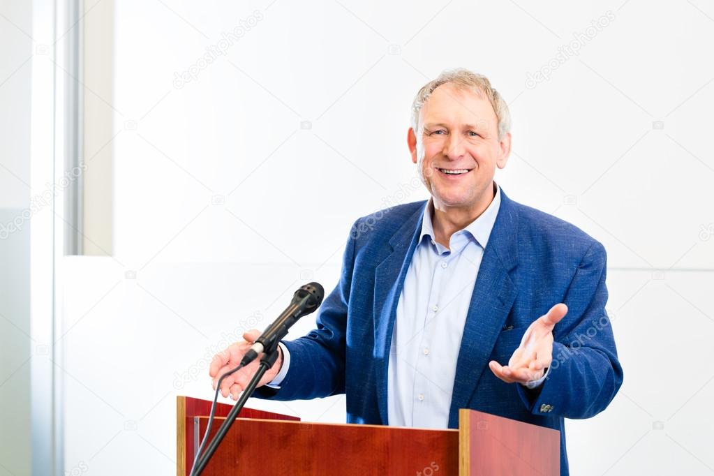 College professor giving lecture
