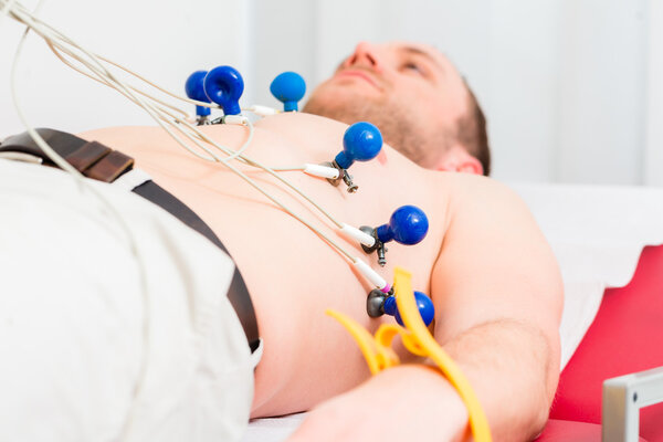 Patient having ECG in surgery