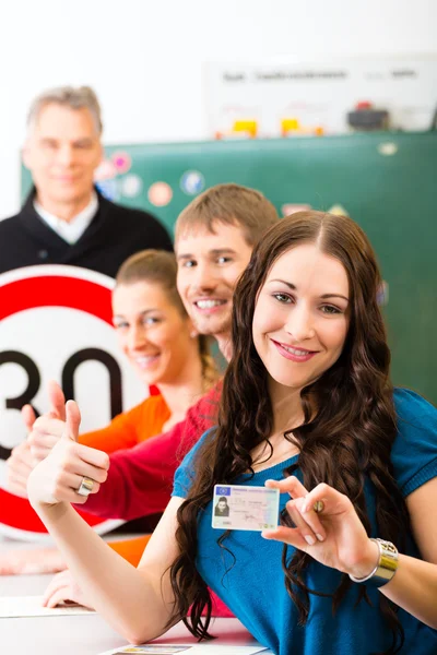 Driving instructor with his class — Stock Photo, Image