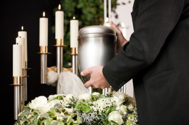Grief - urn Funeral and cemetery clipart