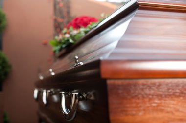 Funeral with coffin clipart