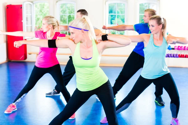Group of fitness people in gym at aerobics — Stock Photo, Image